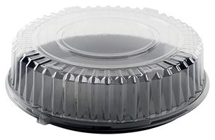 Platter Pleasers PETE 16 inch Dome Lids with Nesting Ring. Clear. 50 lids/case.