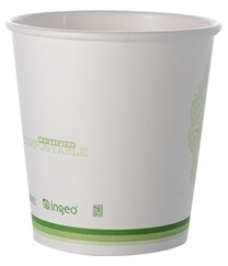 Conserveware PLA Lined Paper Hot Cups. 8 oz. White. 50 cups/bag, 20 bags/case.